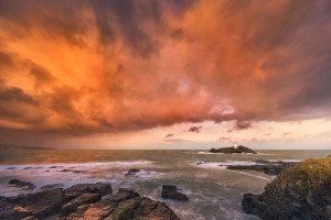 Godrevy Lighthouse at sunrise (Cornwall, 2018)