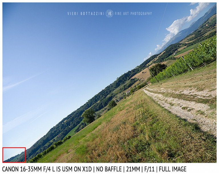 Canon 16-35mm f/4 IS | NO BAFFLE | 21mm | Infinity | Full Image | f/11