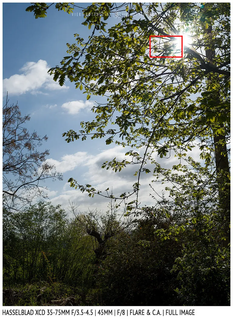 Hasselblad XCD 35-75mm | 45mm | Flare & CA | Full Image | f/8