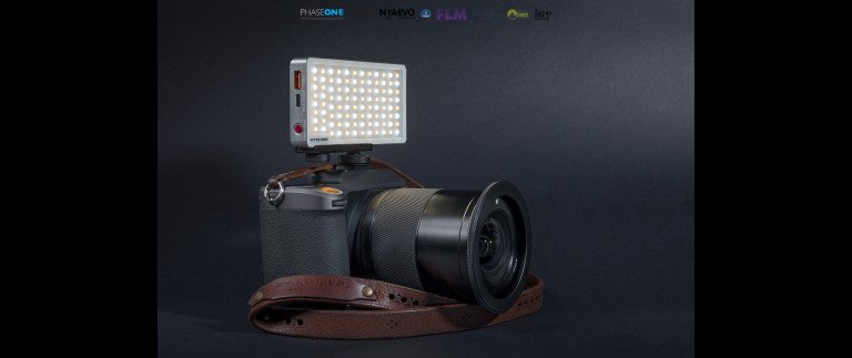 The Nitecore SCL10 2-in-1 Smart Camera Light on the Hasselblad X1D II