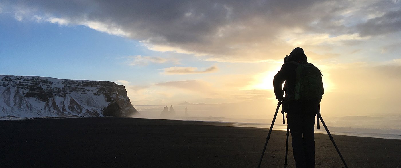 Vieri at work at Reynisfjara, Iceland 2018